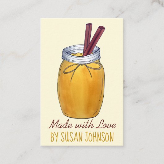 Homemade Applesauce Jar Canning Food Apple Sauce Visitekaartje (Voorkant)