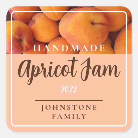 Homemade Apricot Jam Square Stickers (Voorkant)