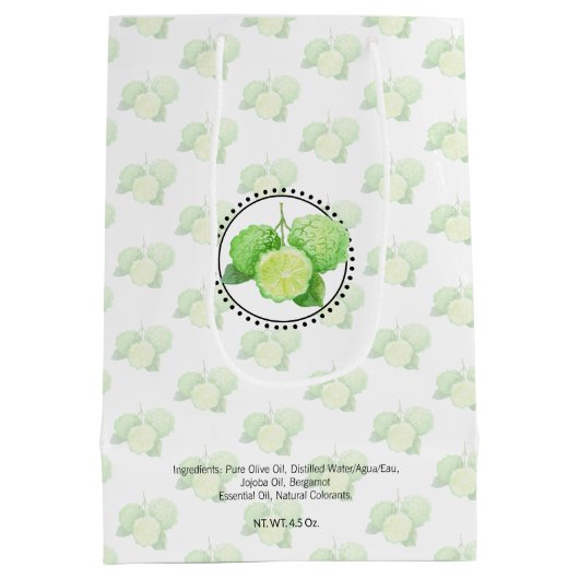 Homemade Artisan Bath & Body Packaging | Bergamot Medium Cadeauzakje (Achterkant)