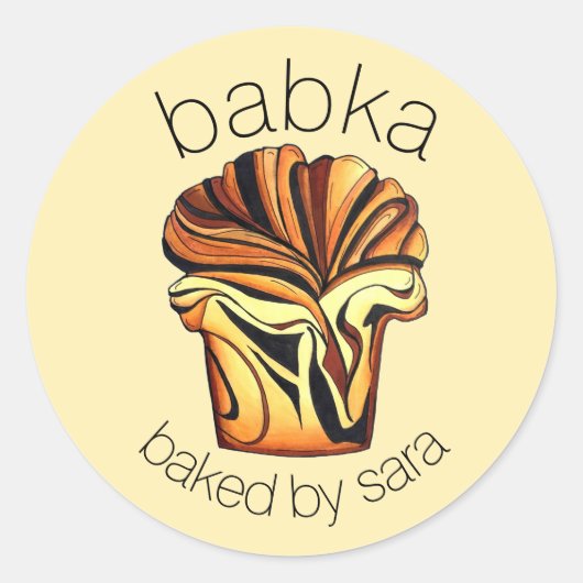 Homemade Babka was bang van de keuken van Ronde Sticker (Voorkant)