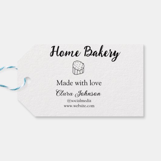 Homemade bakery add jouw tekst name custom cadeaulabel (Achterkant Horizontaal)