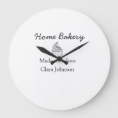 Homemade bakery add jouw tekst name custom grote klok (Voorkant)