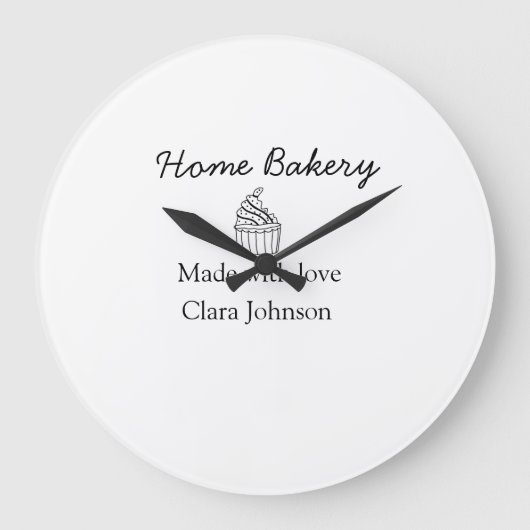 Homemade bakery add jouw tekst name custom grote klok (Voorkant)