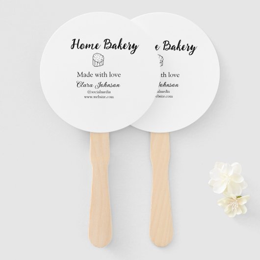 Homemade bakery add jouw tekst name custom handwaaier (Voorkant en achterkant)