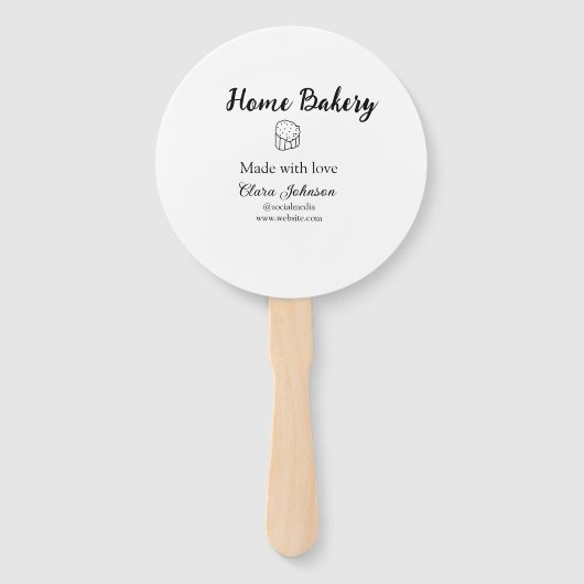 Homemade bakery add jouw tekst name custom handwaaier (Voorkant)