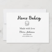 Homemade bakery add jouw tekst name custom kaart (Achterkant)