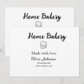 Homemade bakery add jouw tekst name custom kaart (Voorkant / Achterkant)