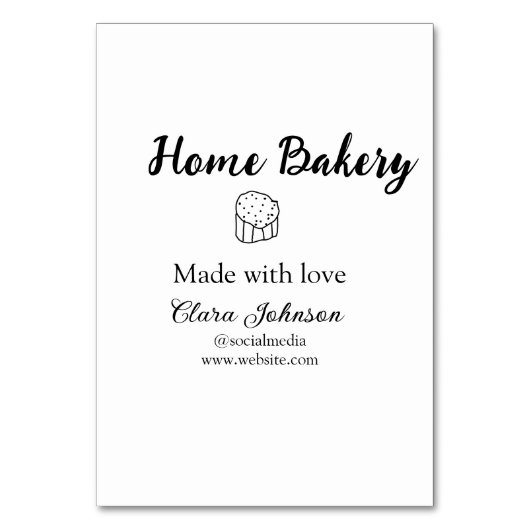 Homemade bakery add jouw tekst name custom kaart (Voorkant)