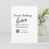 Homemade bakery add jouw tekst name custom kaart (Staand voorkant)