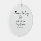 Homemade bakery add jouw tekst name custom keramisch ornament (Rechts)