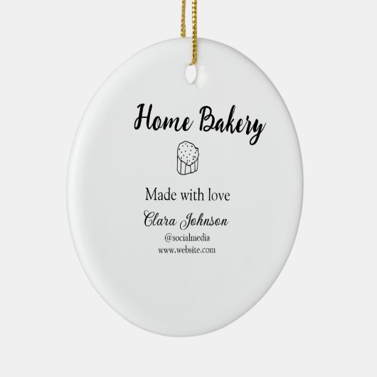 Homemade bakery add jouw tekst name custom keramisch ornament (Rechts)