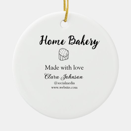 Homemade bakery add jouw tekst name custom keramisch ornament (Voorkant)