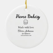 Homemade bakery add jouw tekst name custom keramisch ornament (Achterkant)