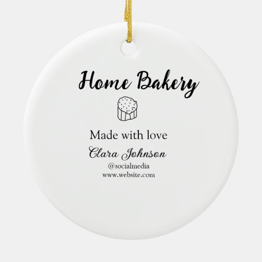 Homemade bakery add jouw tekst name custom keramisch ornament (Achterkant)