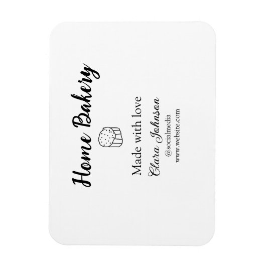 Homemade bakery add jouw tekst name custom magneet (Verticaal)