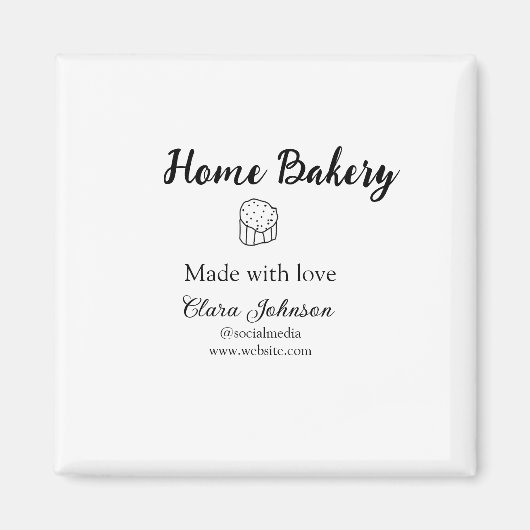 Homemade bakery add jouw tekst name custom magneet (Voorkant)