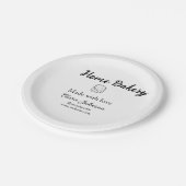 Homemade bakery add jouw tekst name custom papieren bordje (Gekanteld)