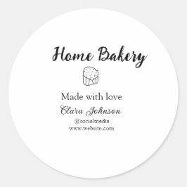 Homemade bakery add jouw tekst name custom ronde sticker
