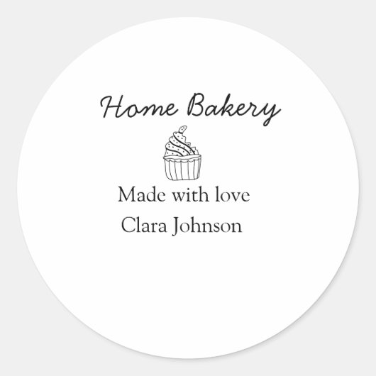 Homemade bakery add jouw tekst name custom ronde sticker (Voorkant)