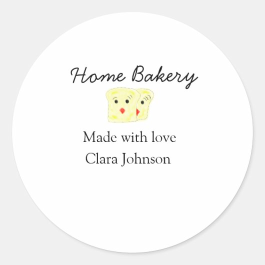 Homemade bakery add jouw tekst name custom ronde sticker (Voorkant)