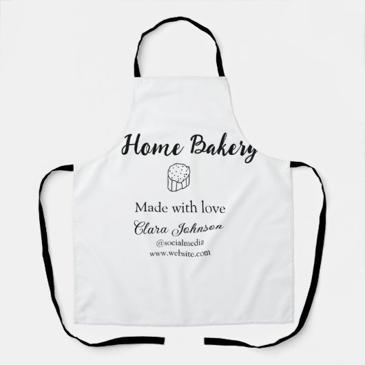Homemade bakery add jouw tekst name custom schort (Voorkant)