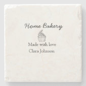 Homemade bakery add jouw tekst name custom stenen onderzetter (Voorkant)