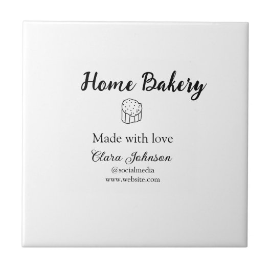 Homemade bakery add jouw tekst name custom tegeltje (Voorkant)