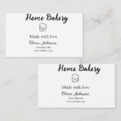 Homemade bakery add jouw tekst name custom visitekaartje (Voorkant / Achterkant)