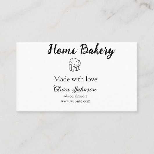 Homemade bakery add jouw tekst name custom visitekaartje (Voorkant)