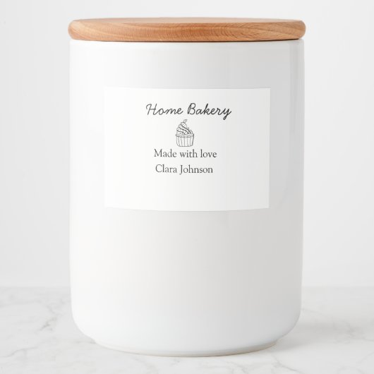 Homemade bakery add jouw tekst name custom voedselcontainer etiket (Voorkant)