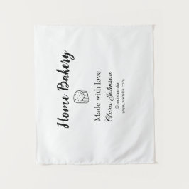 Homemade bakery add jouw tekst name custom wandkleed