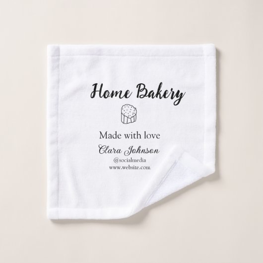 Homemade bakery add jouw tekst name custom washandje (Wasdoekje)