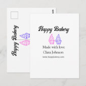 Homemade bakery add your text name custom briefkaart (Voorkant / Achterkant)