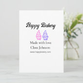 Homemade bakery add your text name custom  kaart (Staand voorkant)