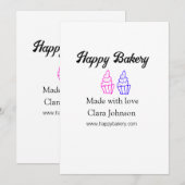 Homemade bakery add your text name custom  kaart (Voorkant / Achterkant)