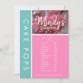 Homemade Bakery Cakepops Flyer-prijslijst Kaart (Voorkant)