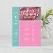 Homemade Bakery Cakepops Flyer-prijslijst Kaart (Staand voorkant)
