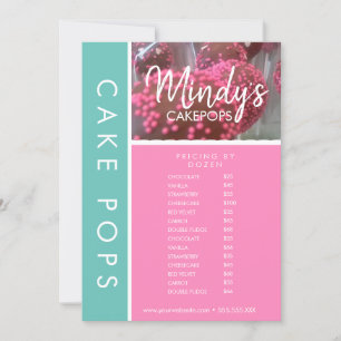 Homemade Bakery Cakepops Flyer-prijslijst Kaart
