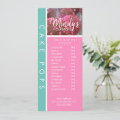 Homemade Bakery Cakepops Thin Flyer Pricing List Kaart (Staand voorkant)