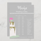 Homemade Bakery Cupcakes Flyer Pricing List Kaart (Voorkant / Achterkant)