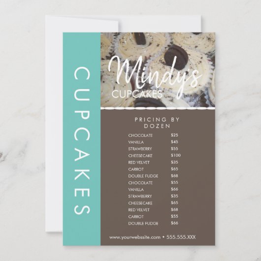 Homemade Bakery Cupcakes Flyer-prijslijst B Kaart (Voorkant)