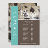 Homemade Bakery Cupcakes Flyer-prijslijst B Kaart (Voorkant / Achterkant)
