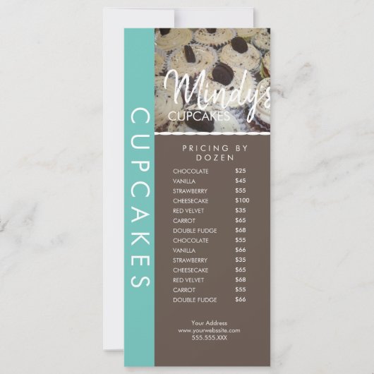 Homemade Bakery Cupcakes Flyer-prijslijst C Kaart (Voorkant)