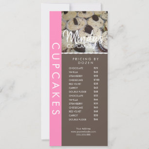Homemade Bakery Cupcakes Flyer-prijslijst C Kaart