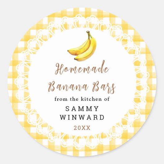 Homemade Banana Bars Label (Voorkant)