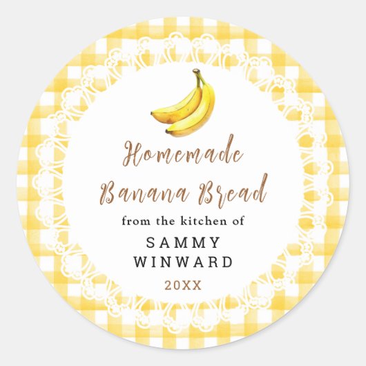 Homemade Banana Bread Label (Voorkant)