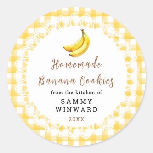 Homemade Banana Cookies Label (Voorkant)
