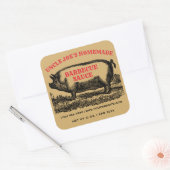 Homemade Barbecue Sauce  1890 Sjabloon Vierkante Sticker (Envelop)