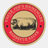 Homemade Barbecue Sauce Label Sjabloon (Voorkant)