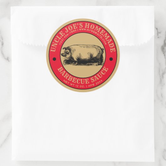Homemade Barbecue Sauce Label Sjabloon (Tas)